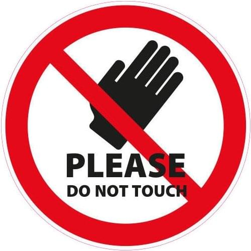 Warning Please Do Not Touch Car Sticker Waterproof Reflective PVC Decal Automobile Decoration,12cm*12cm