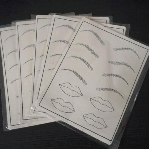 Professional Cosmetic Permanent Makeup Eyebrow lips 5pcs/lot Tattoo Practice Skin Training Skin Set For Beginners