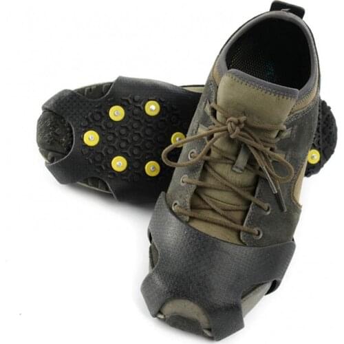 40%HOT Unisex Outdoor Anti-Skid Snow Ice Gripper 10 Spikes Traction Cleats Crampons