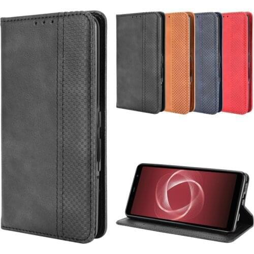 Luxury Retro Slim Leather Flip Cover For Fujitsu Arrows Be4 Plus Wallet Card Stand Magnetic Cover For Arrows Be4+ F-41B Case