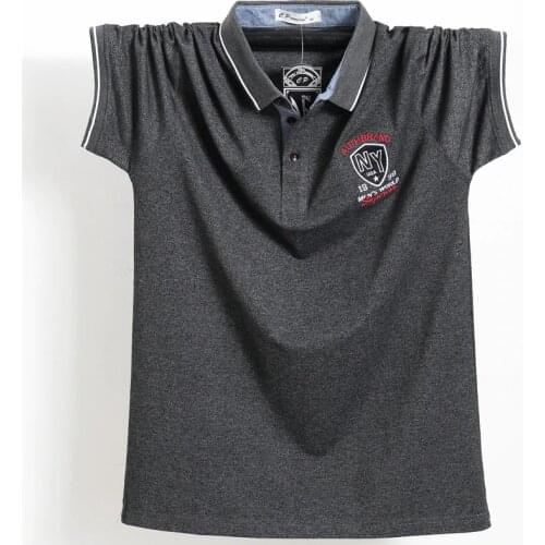 Mens Clothing Men Polo Shirt Men Business Work Casual Solid Male Polo Shirt Short Sleeve Comfortable Top Tees Pure Cotton 5XL