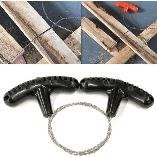 Outdoor Camping Hiking Manual Hand Steel Rope Chain Saw Practical Portable Emergency Survival Gear Steel Wire Kits Travel Tools