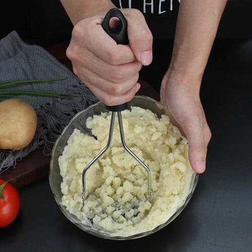 Stainless Steel Hand Masher Masher Masher, Mud Extruder Crystal Mesh, Round Drawing Mixer, Kitchen Helper Fruit Vegetable Tools