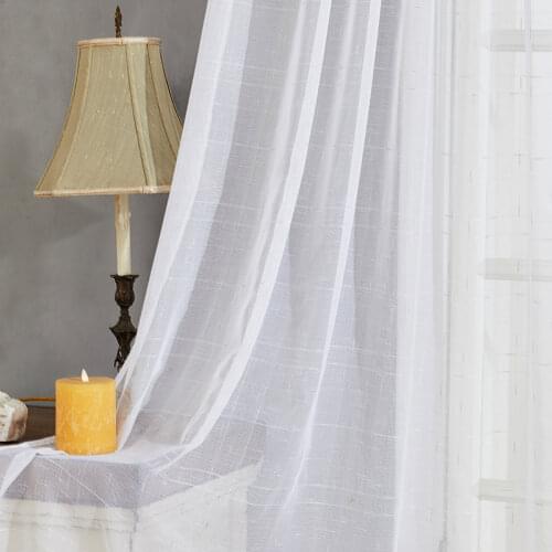 Elka Living Room Curtains Tulles for Bedroom Kitchen Faux Linen Modern Sheer Window Treaments Voile Curtains New Arrivlal