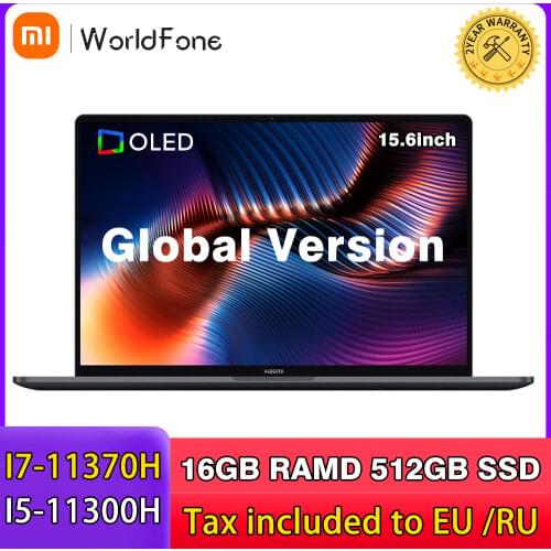 Global Version 2021 Xiaomi Mi Laptop Pro 15 Intel Core i7-11370H/i5-11300H 15.6Inch 3.5K OLED Screen Notebook Windows 10 Pro PC