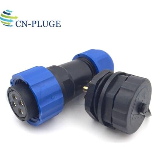 SP20 Type IP68 Waterproof Rear-nut 4 pin Connector,Outdoor Automotive Connector Male Socket Female Plug 20mm Panel Mounting