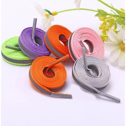 1 Pair Reflective 8 mm Wide Shoelace Shoe Laces Sports Night Walking Running Laces Adjustable for Basketball Shoelaces Glowing