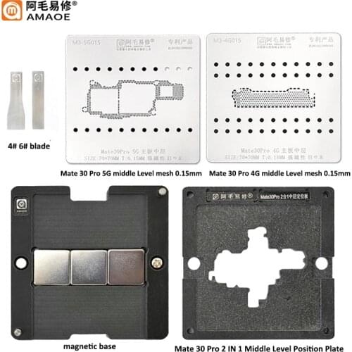 Amaoe Middle Layer Steel Mesh Plant Tin Platform For Huawei Mate 30 Pro BGA Reballing Stencil Template