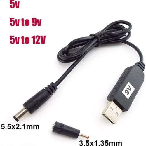 USB 5V to DC 5v 9v 12v 5.5mm 3.5mm power boost line Step UP Module USB connector Converter power Adapter Cable 2.1x5.5mm Plug