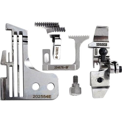 Sewing Machine Parts 202554E Line 4 Trimming Machine Over Sealing Machine Parts Needle Plate Feed Dog Gauge Set Suitable PEGASUS