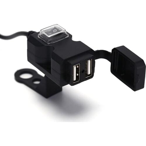 Motorbike Charger Adapter Power Supply Socket for Phone Motorcycle GPS MP4 Dual USB Port 12V Waterproof Handlebar