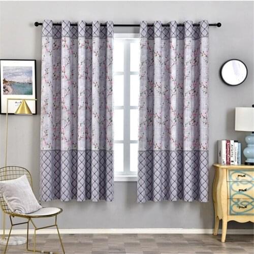 Blackout Short Curtains Plum Blossom Pattern for Living Room Bedroom Kitchen Window Treatments Home Decoration Drapes JL2808