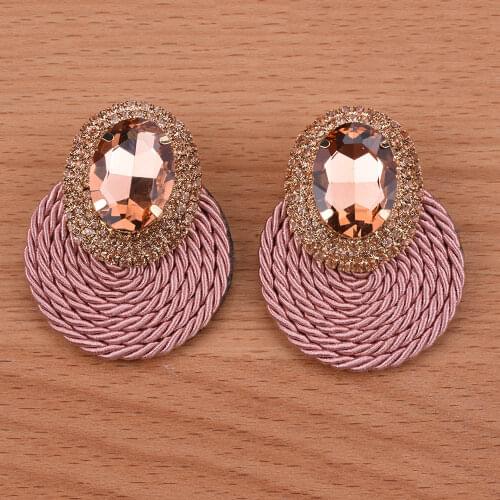 New Za Drop Earings For Women Big Glass Crystal Series Vintage Statement Elegant Jewelry Fashion Accessories High Quality