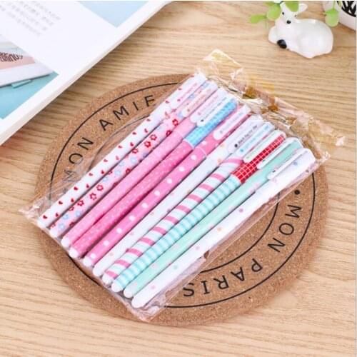 100 Pcs/Set Colored Gel Pen Flower Animal Starry Star Design 0.38mm Cute Kawaii Pens For School Office Stationary