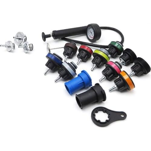 18PCS Car Water Tank Leak Detector Auto Cooling System Tester Radiator Pessure Tester Universal Auto Tools