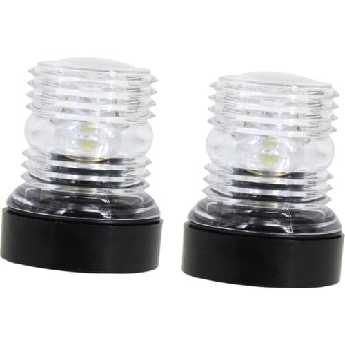 2pcs Marine Boat All Around White LED Navigation Light 12/24 VDC 360 Degree