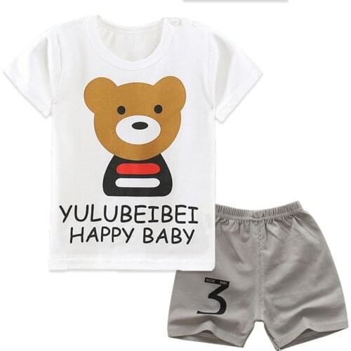 2019 baby clothes body suit quality 100% cotton summer kids clothes cartoon baby boy and girl clothes childrens clothes sets