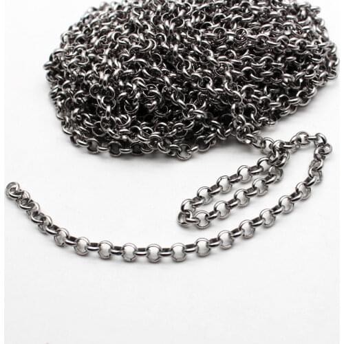 16.4ft Stainless Steel Cable Chain Curb Link China in Bulk For Necklace Jewelry Accessories DIY Making