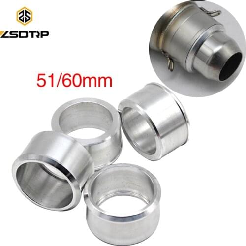 ZSDTRP Motorcycle 60mm to 51mm Aluminum Exhaust Adapter Reducer Connector Pipe for 60mm Exhaust