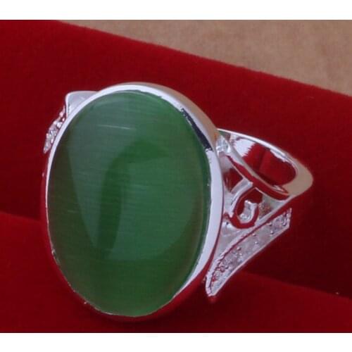 AR393 Pretty Silver Ring For Ladies Girls Wholesale 925 Fashion Jewelry Green Color Zircon Stone Crystal Finger Rings/aqvajica