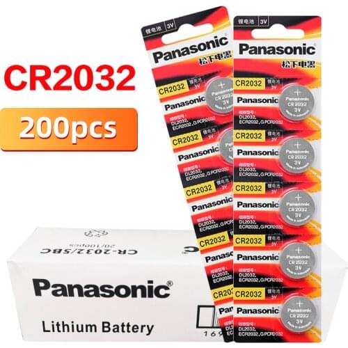 PANASONIC 200pcs/lot cr2032 Brand New Button Cell Batteries 3V Coin Lithium Battery For Watch Remote Control Calculator cr2032