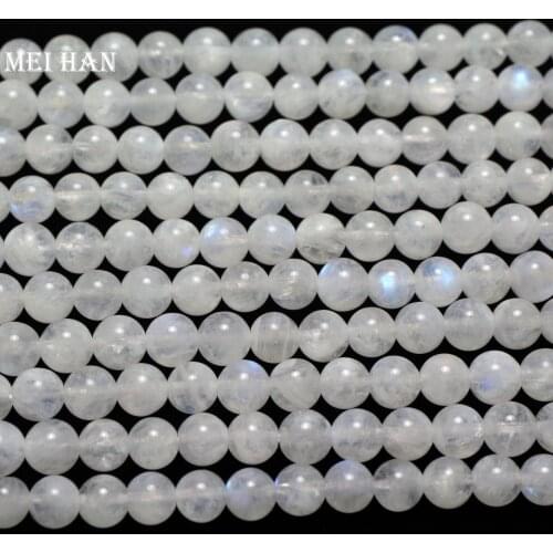 Meihan Free shipping (1 strands/set) natural AAA 6mm+-0.4 rainbow moonstone smooth round beads for jewelry making design DIY