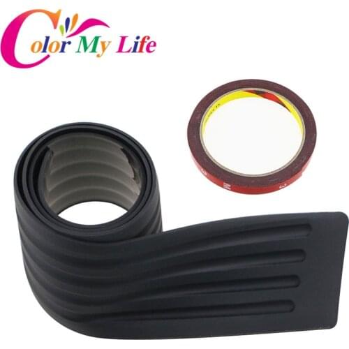 Color My Life Black Rubber Rear Guard Bumper Protector Trim cover Sticker Accessories For Ford Focus 2 3 4 Mondeo Ecosport