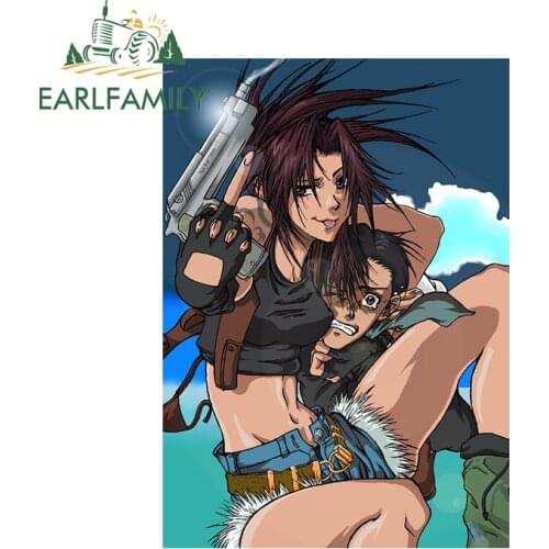 EARLFAMILY 13cm x 9.2cm for Black Lagoon Revy Funny Car Stickers Waterproof Car Assessoires Windows Decal Motorcycle Decoration