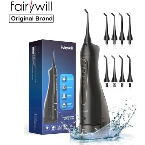 Fairywill Water Flossers 300ML Oral Irrigator Large Capacity Rechargeable Portable Dental Water Tank Waterproof Teeth Cleaner