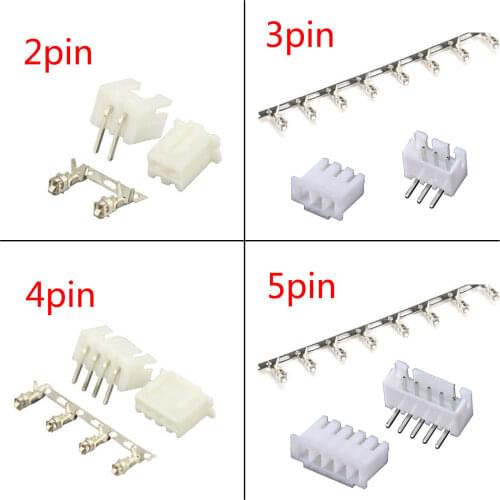 50 Sets JST XH 2.54 2-Pin Right Angle Connector plug Male , Female , Crimps