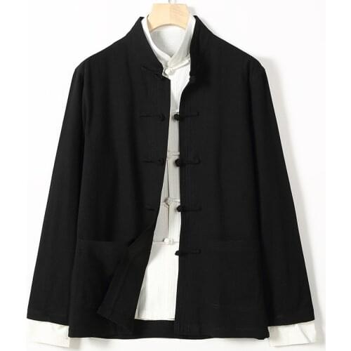 Classic Chinese tang suit Kung Fu clothes Wing Chun tai chi clothing costume for men vestido chino Retro Solid color jacket