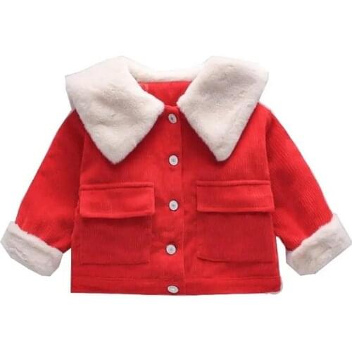 2021 Autumn Winter Plus Velvet Jean Jacket Short Big Fur Collar girl Boys Clothes Warm Childrens Jackets New aby Girls Coat