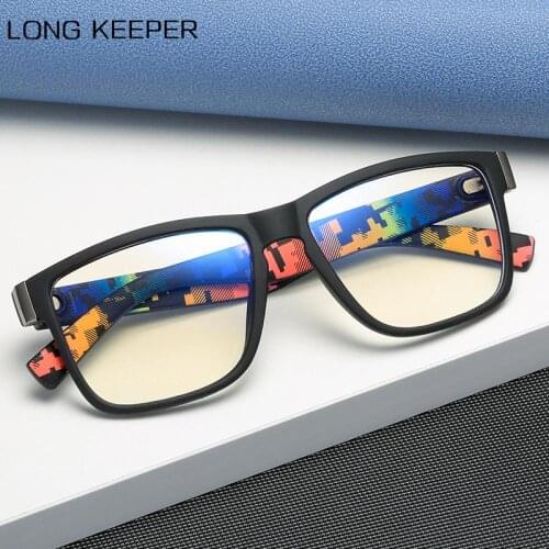 LongKeeper Anti Blue Light Glasses Frame For Men Women Clear Lens Computer Gaming Eyeglasses Black Square Eyewear Spectacles