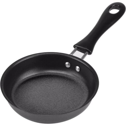 Mini Cooking Pan Non-Stick Iron Frying Coating Portable Long Handle Eggs Making Breakfast AXYC