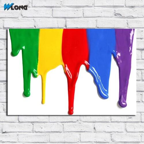 Fashion Printing Oil Painting rainbow_color_flow_drops_wall Art Canvas Print Pictures For Living Room And Bedroom No Frames