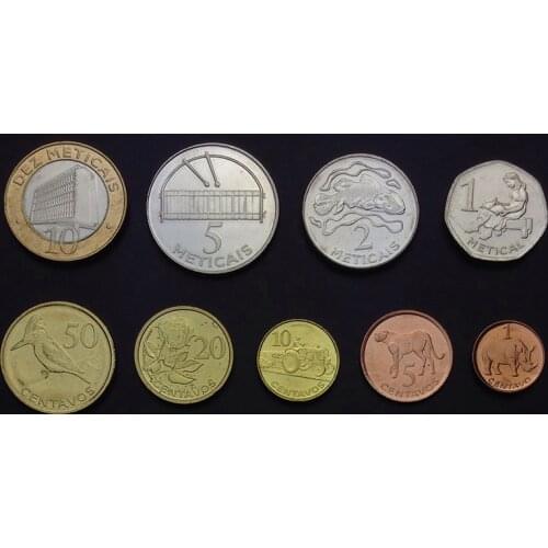 Mozambique 9 Coin Full Set 100% Real Original Coins Genuine Issuing Collection Coins Unc