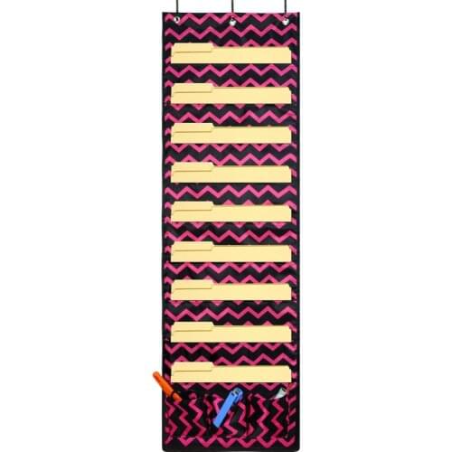 Godery Wall Pocket Chart Organizer, School Pocket Chart 9 Large Pockets 3 Small Pockets & 3 Hangers, Multi-Purpose Wall Hanging