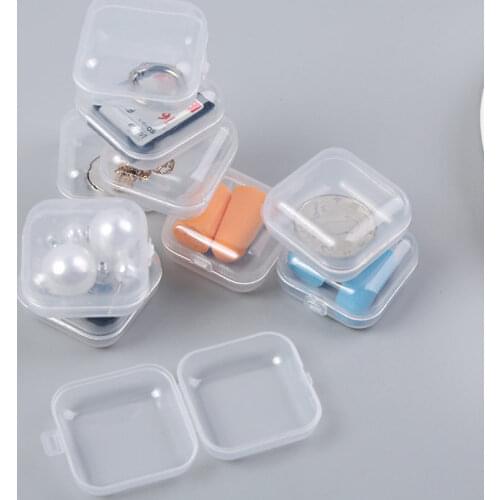 Small Spuare Storage Box for Earring Ear Pads Pill-case Plastic Mini Carry Shockproof Antidust Earbuds Boxes Transparent