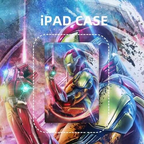 2021 New Disney Iron Man Printed Tablet Case iPad 10.2 2019 Case iPad Mini 1 2 3 Case 9.7 2017/18 iPad Air