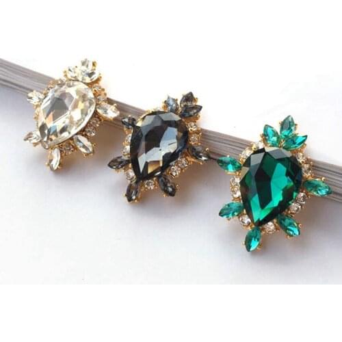 Sewing Metal Buttons For Clothing Fur Coat Hat Scarf Decorative Buttons Wedding Garment Decoration Crystal Button