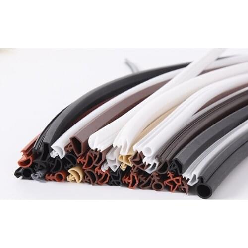 Silicone Rubber Gasket Seal Strip for Wooden Door Insert Slot Sealing Strip White Coffee Brown Gray Beige Black