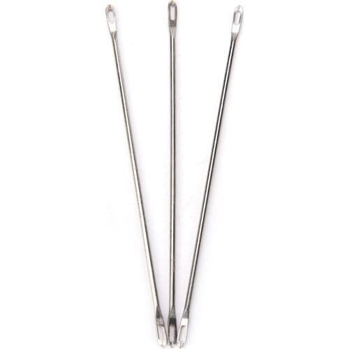 2 PCS Double Eyed Transfer Turn Line Needle Vice Knitting Machine Accessory Sliver Home DIY Handmade Craft Sewing Tools 9.1cm