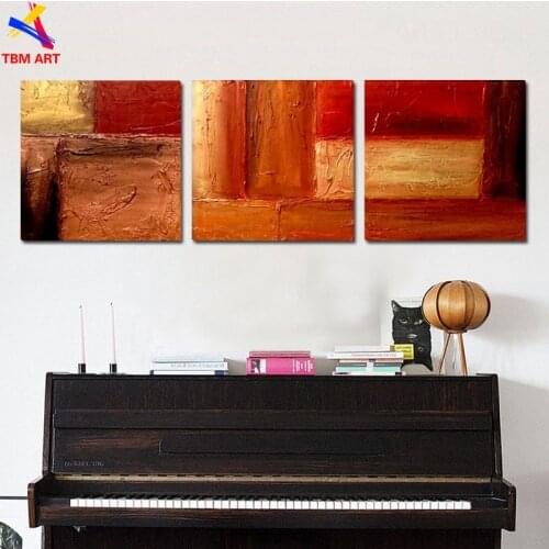 TBM ART 3pcs Thick Texture Hand painted Modern Abstract Oil Painting on Canvas Wall Art Gift for Living Room Home Decor ytth161