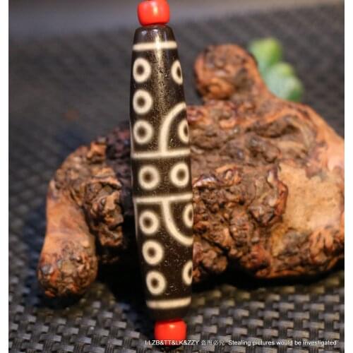 Magic Power Tibetan Old Agate 26 Eye Long dZi Bead 77MM Totem Master Pendant 5A+ Timestown UPD22