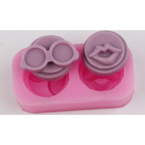High quality Silicone mould cartoon Red lips glasses pattern cake mold Handmade soap mold resin clay craft DIY tools