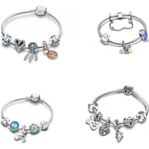925 Sterling Silver Daisy Bee Zircon Full of Fashion Quality Surprise Gift Pan Bracelet Women