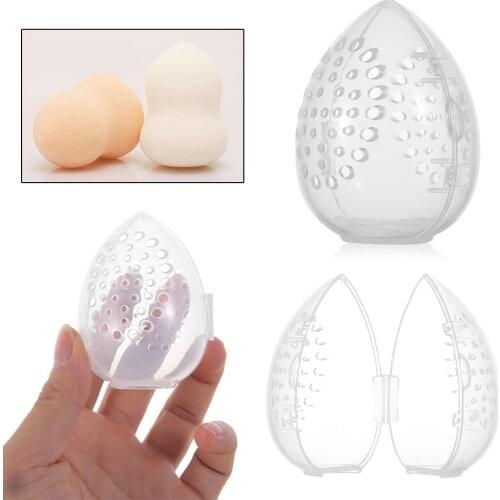 1Pc Beauty Sponge Stand Storage Case Makeup Blender Puff Holder Empty Cosmetic Egg Shaped Rack Transparent Puffs Drying Box