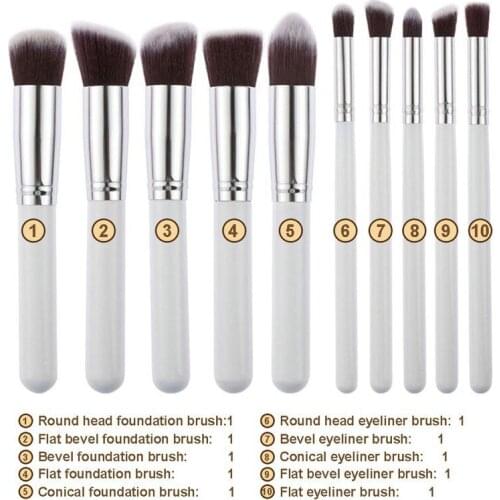 10 Pcs/Set Professional Make Up Brushes Makeup Brushes Classic Matte Black Makeup Brush Set Beauty Makeup Tools Accessories