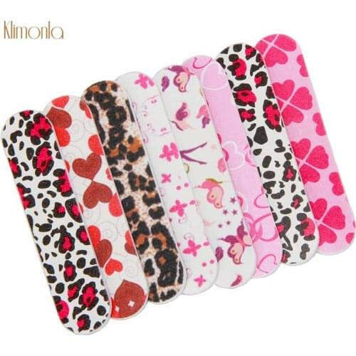 100Pcs/lot Mixed Color Pattern Double-side Sponge Mini Nail Buffers File Sanding Manicure Professional Design Nails Art Tool