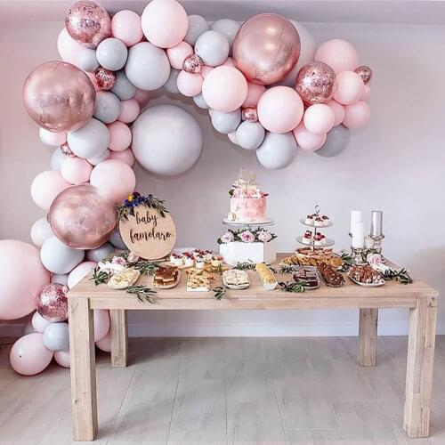 174PCS Macaron Balloons Garland Arch Rose Gold Confetti Ballon Wedding Birthday Baloon Birthday Party Decor Kids Baby Shower